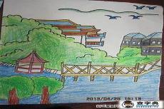 农村小桥流水儿童画